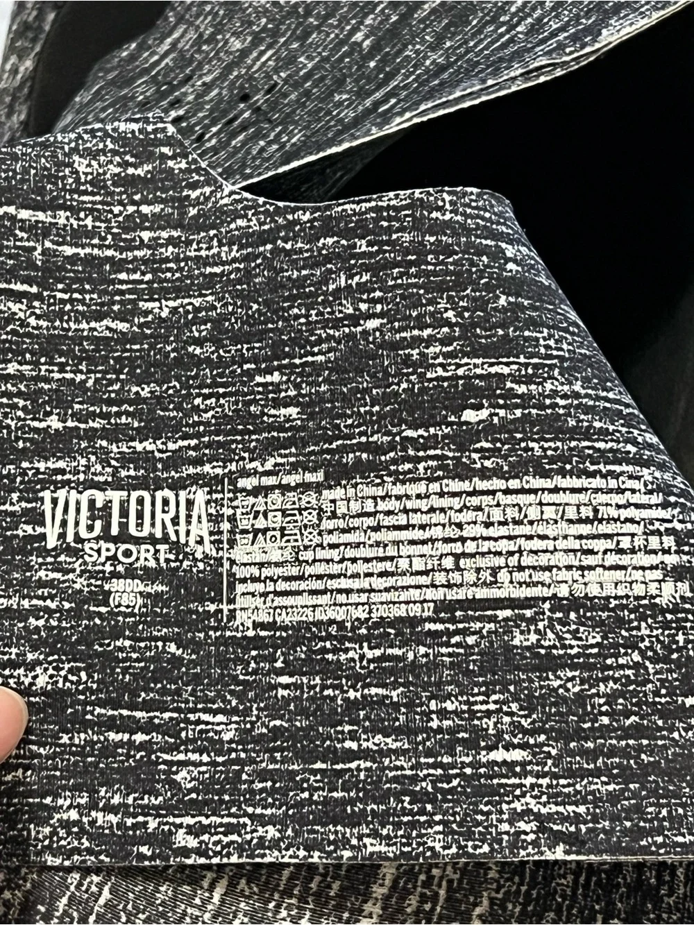 Victoria Sport Victoria’s Secret Sports Bra 38DD Black White Cutout Back